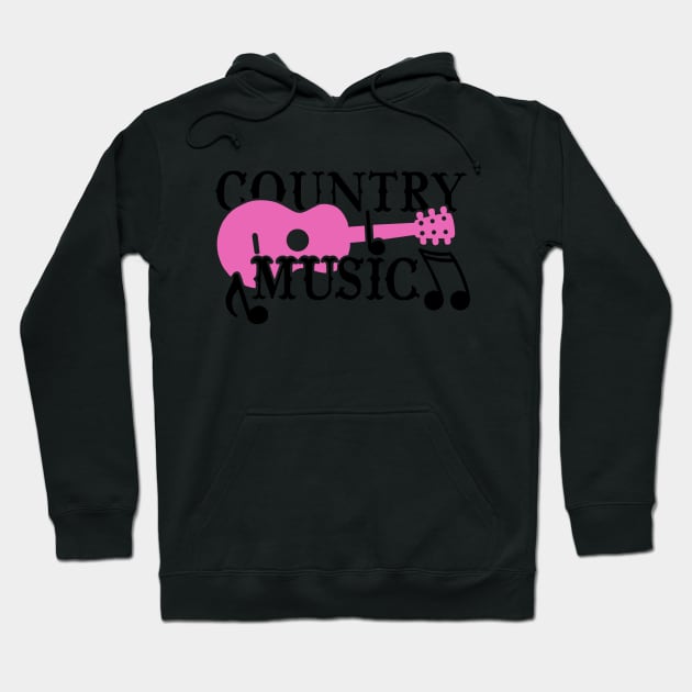 Country Music (pink) Hoodie by l-oh